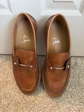 Christian Louboutin Men’s Tan Leather Bit Loafers